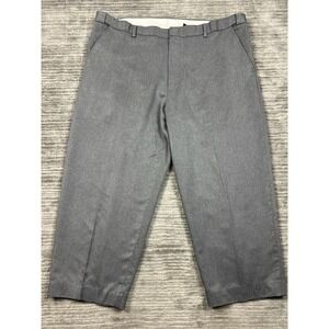 Puritan‎ Dress Pants Mens 44x32 Gray Polyester Expandable Tapered Flat Front